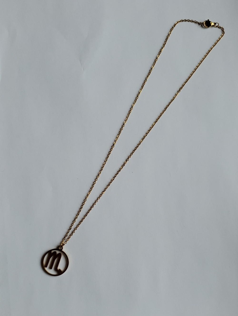 Faux Gold 9.5" Inch Long M Necklace Women Jewelry Necklace NWOT